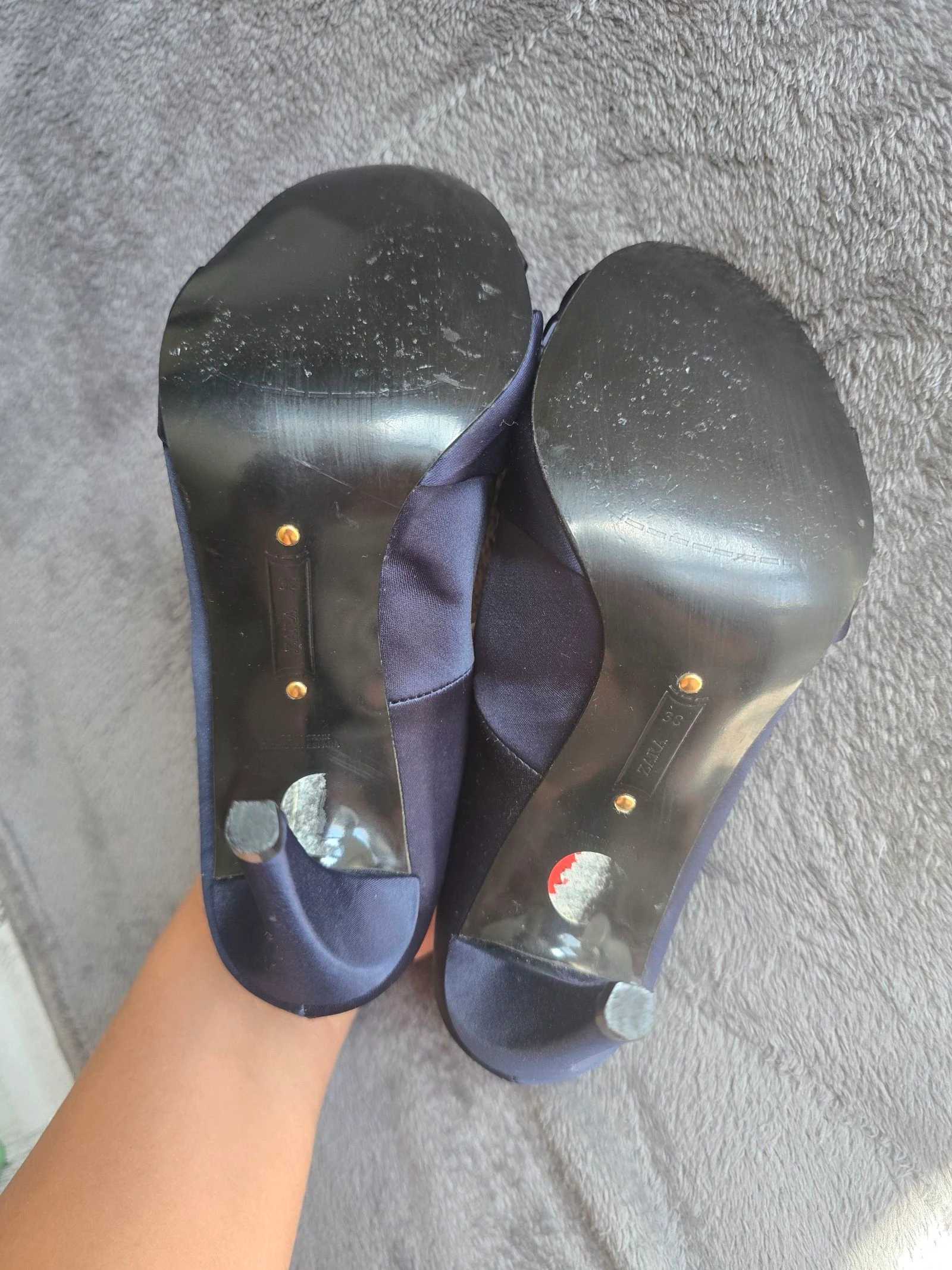 Chaussures de satin bleu avec nœud de Zara – photo 5